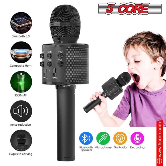 5Core Wireless Karaoke Microphone Handheld Bluetooth Inalambrico Mic Portable - Picture 5 of 10